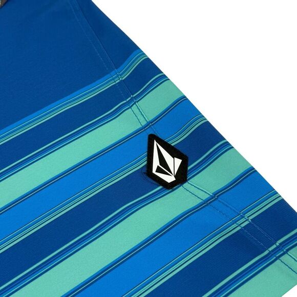 NWT Volcom Men's Lido Liney Mod-Tech Boardshorts Striped Deep Water Size 38 - Picture 8 of 12
